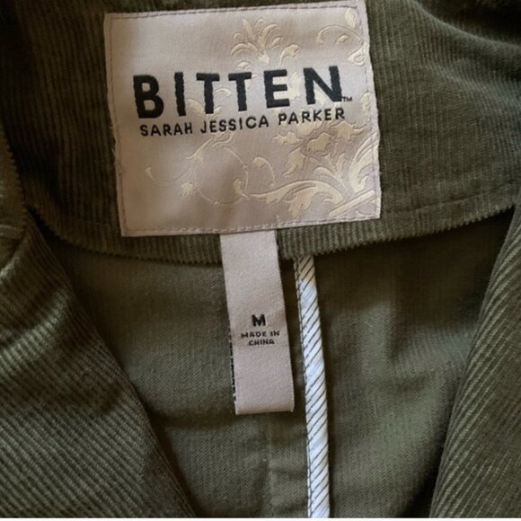 Bitten by Sarah Jessica Parker Olive Green Corduroy Blazer - Size Medium - Picture 3 of 10